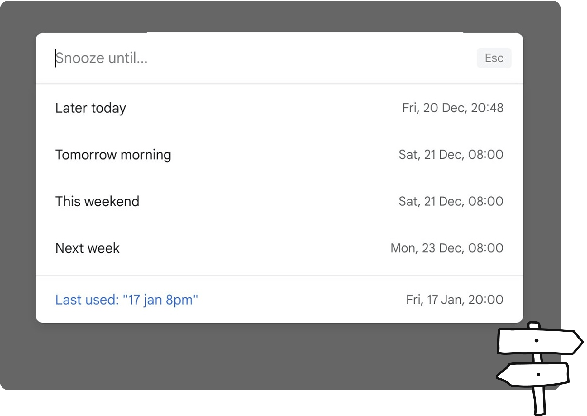 CMDK snooze and reminders feature in Gmail
